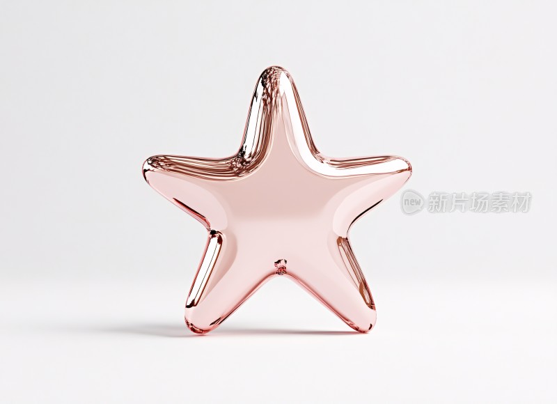 玫瑰金色立体五角星