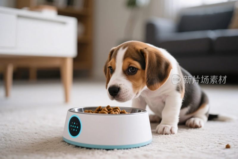 小狗进食场景