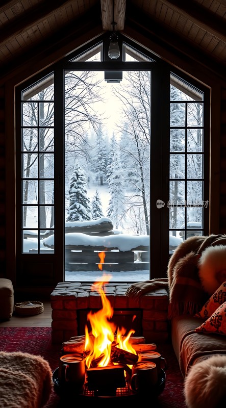 冬日暖炉旁的温馨时光