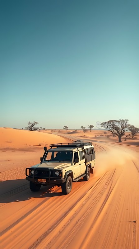 沙漠探险之旅越野车驰骋沙海间