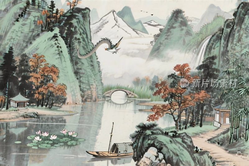 山水国画风景图