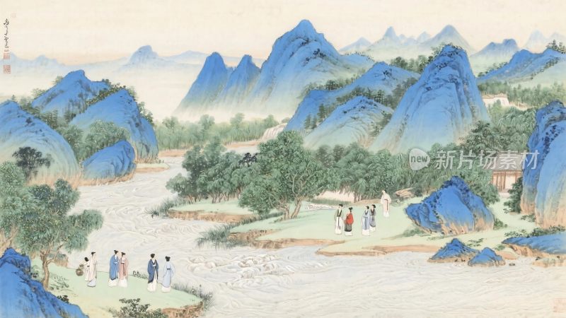 古风山水风景图