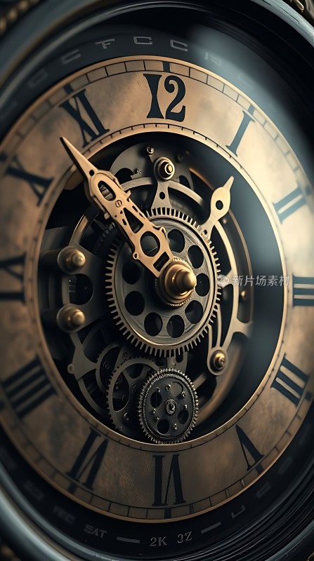 古铜色机械时钟