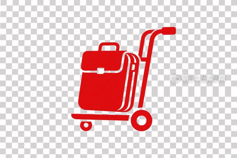 红色行李推车图标