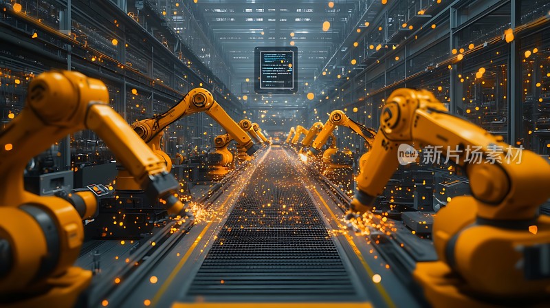 智能工厂机器人生产线高效运作