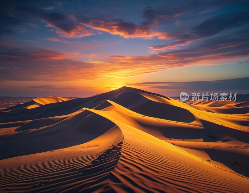 沙漠日落美景