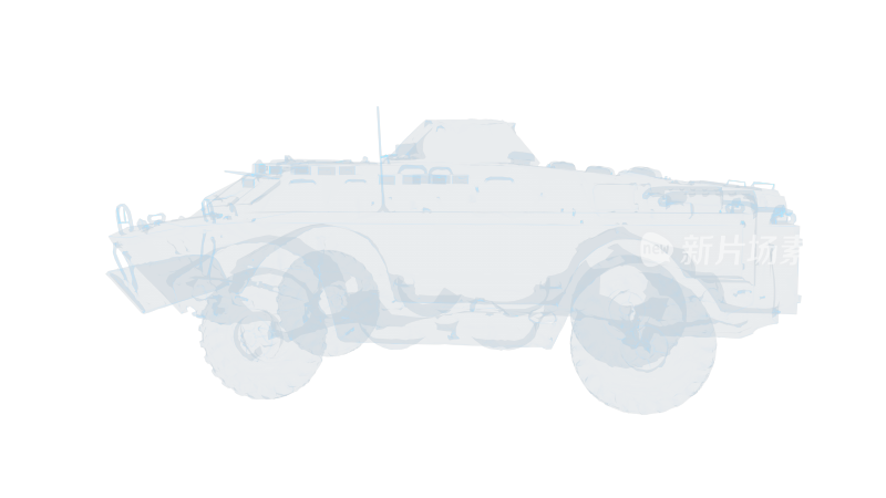 装甲坦克车 军事科幻透明网格线框军队部队