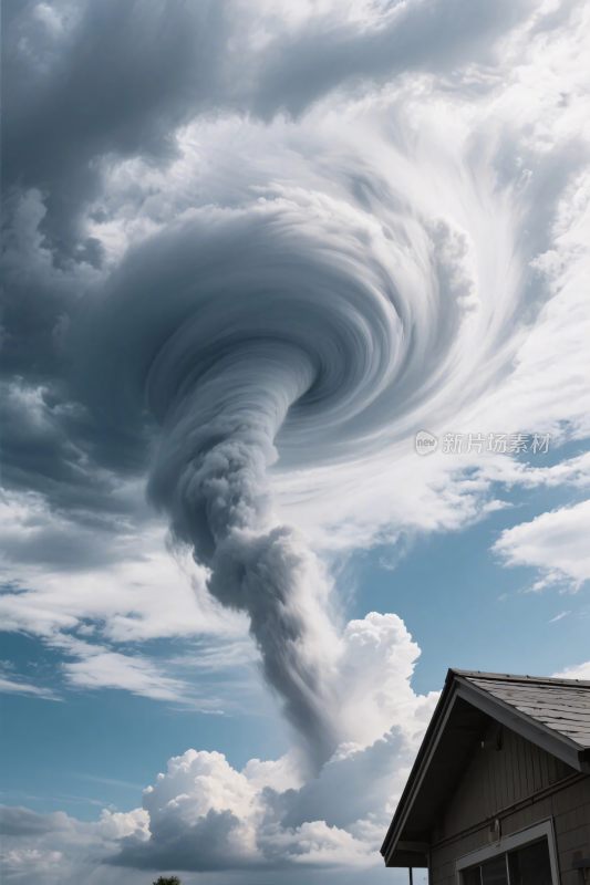 龙卷风侵袭场景