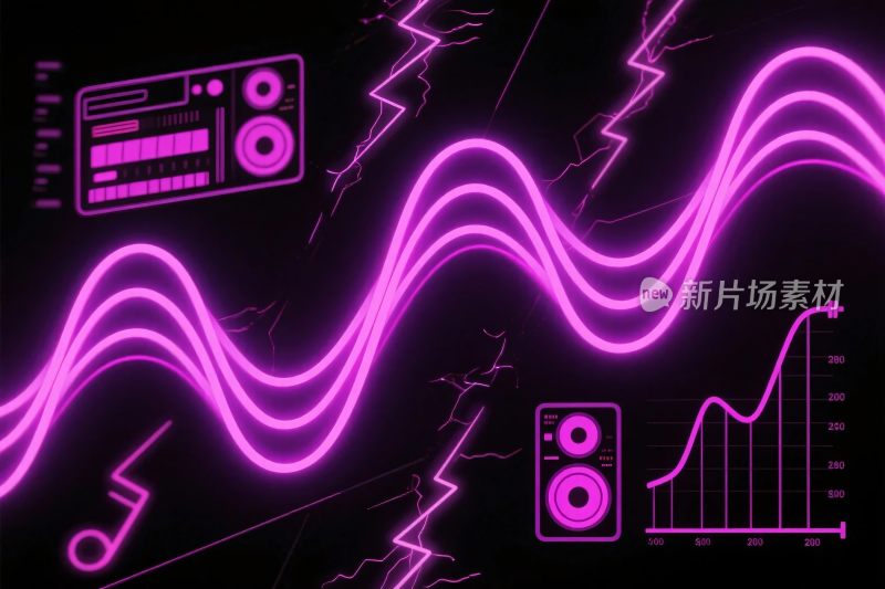 霓虹音乐元素插画