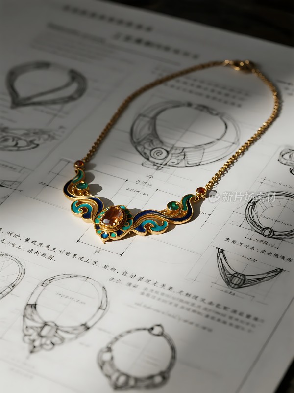 黄金项链设计图稿