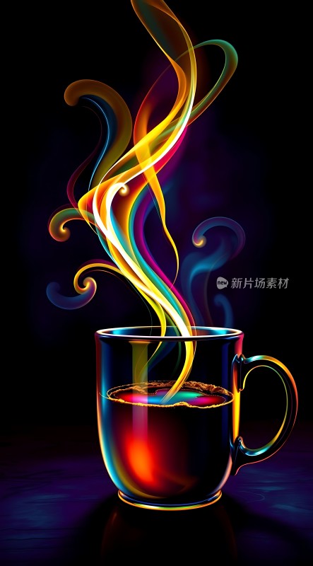 彩色蒸汽咖啡杯