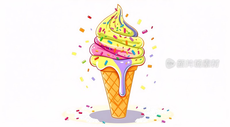 彩色冰淇淋甜筒