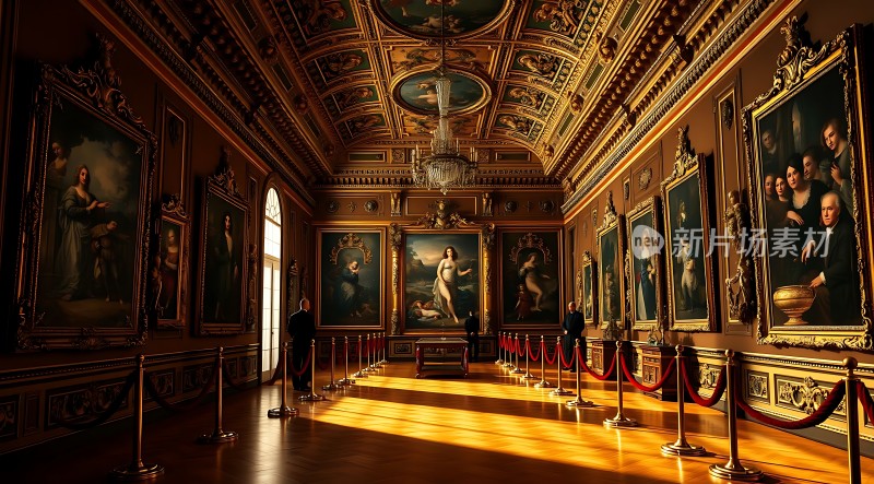 艺术殿堂古典画作与华丽装饰的完美结合