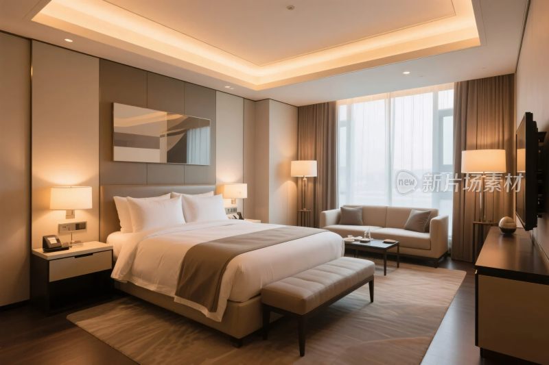 现代酒店客房实景图