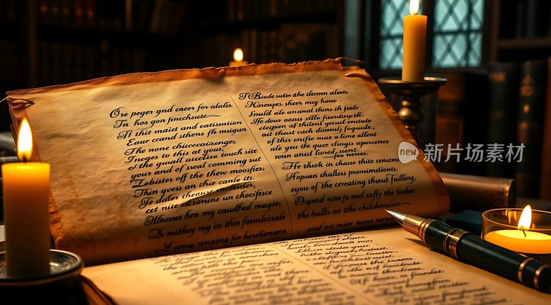 古卷烛光下的神秘文献