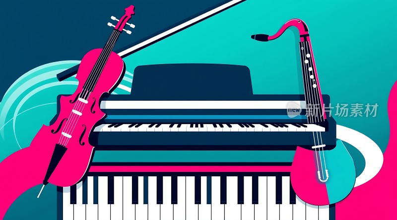 音乐盛宴钢琴、小提琴与萨克斯风