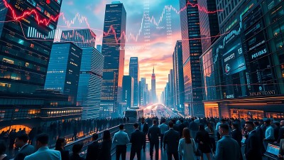 金融都市摩天大楼与股票市场