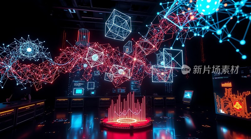 未来科技实验室数据与网络交织的世界