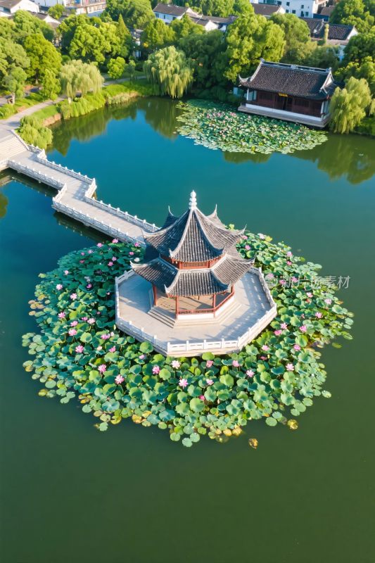 湖心古建实景图