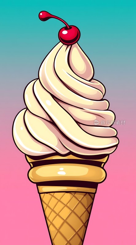 奶油冰淇淋甜筒