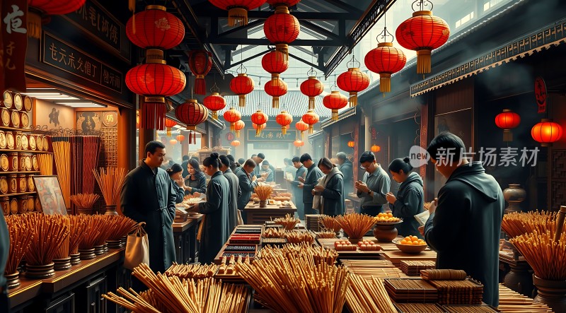 古街市集繁华景象