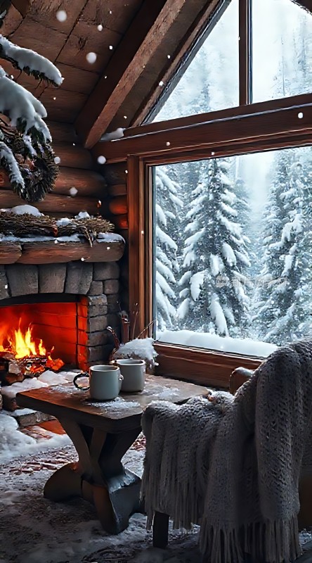 冬日暖炉旁的温馨时光