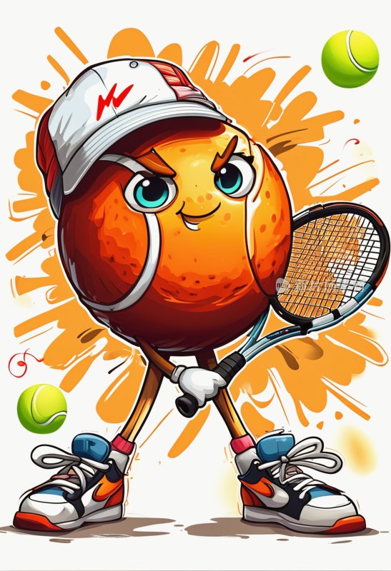 卡通网球涂鸦