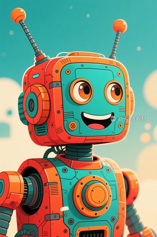 卡通机器人插画