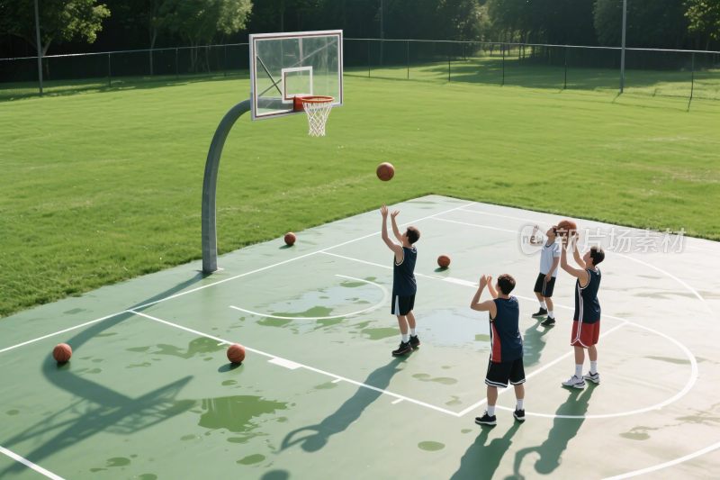 户外篮球训练场景