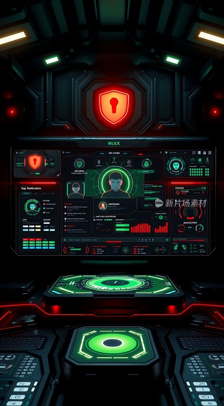 未来科技控制台全息界面操作中心