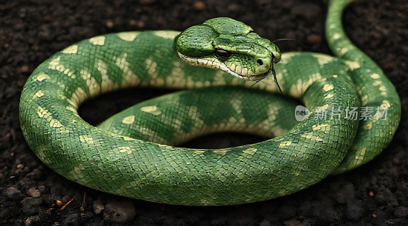 翠绿蛇影自然之美