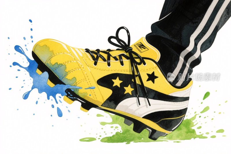 足球鞋手绘插画