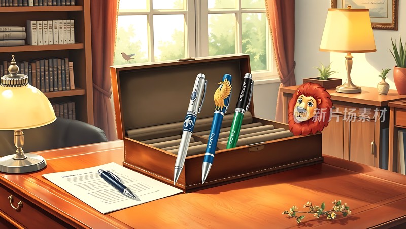 办公室笔盒里的三支钢笔