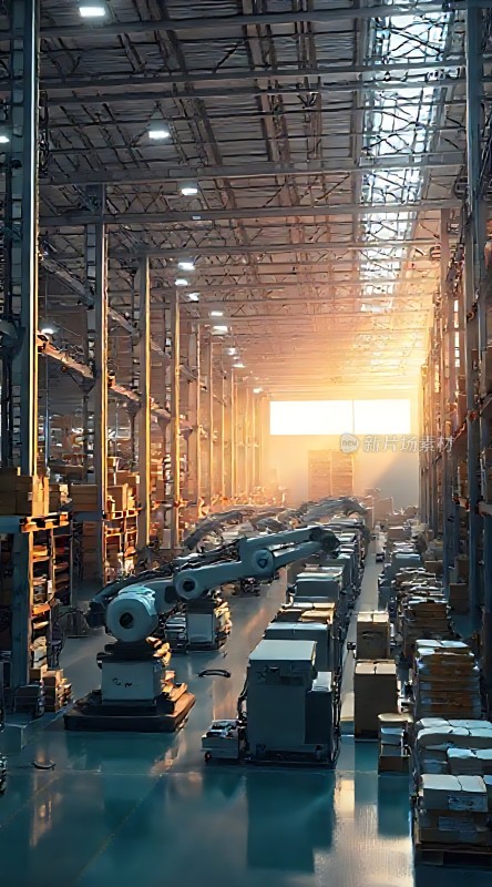 智能仓库机械臂搬运货物