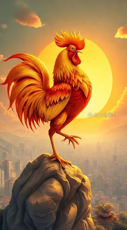 雄鸡报晓迎朝阳