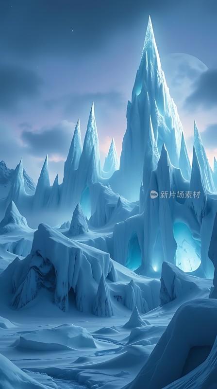 冰封仙境神秘雪峰与梦幻洞穴