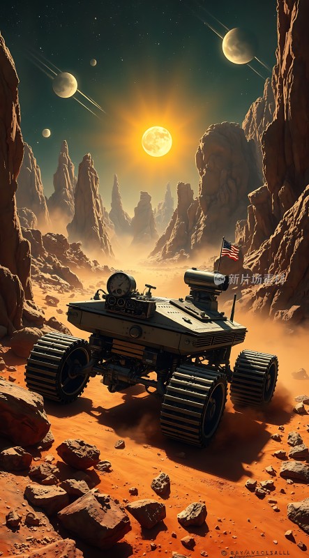 火星探测车穿越外星地貌