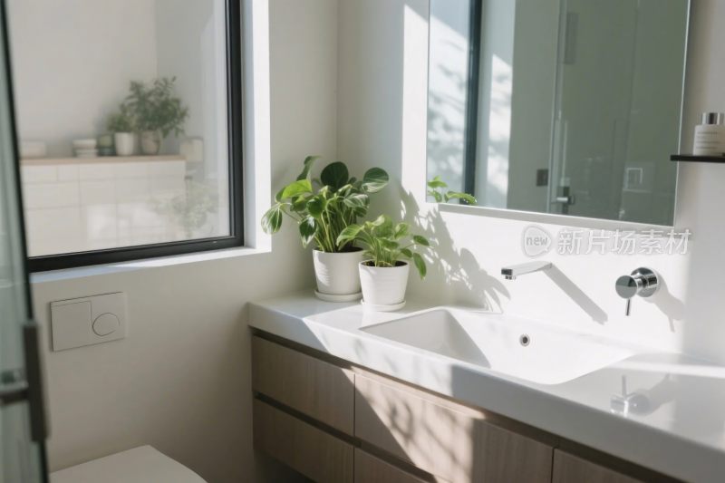 现代浴室洗手台景观