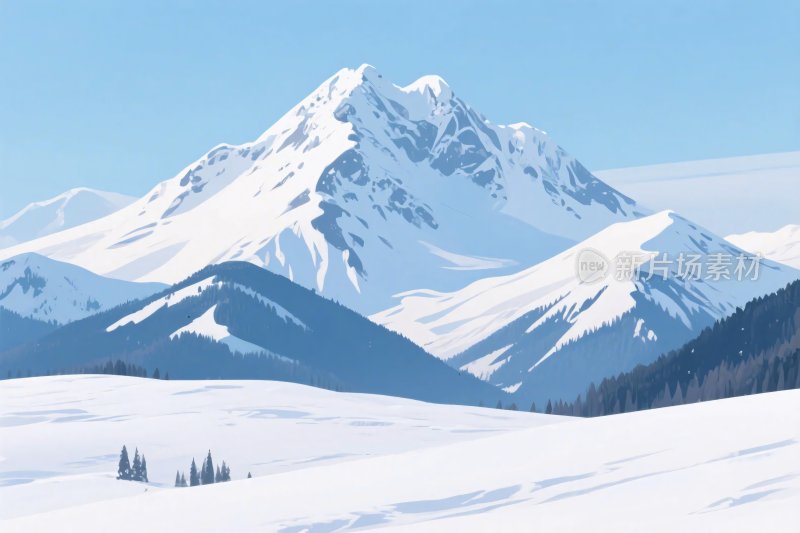 雪山雪景自然风光