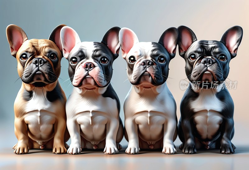 法国斗牛犬卡通画