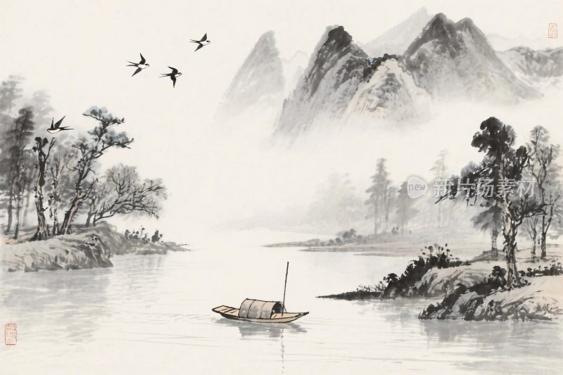 水墨山水风景画