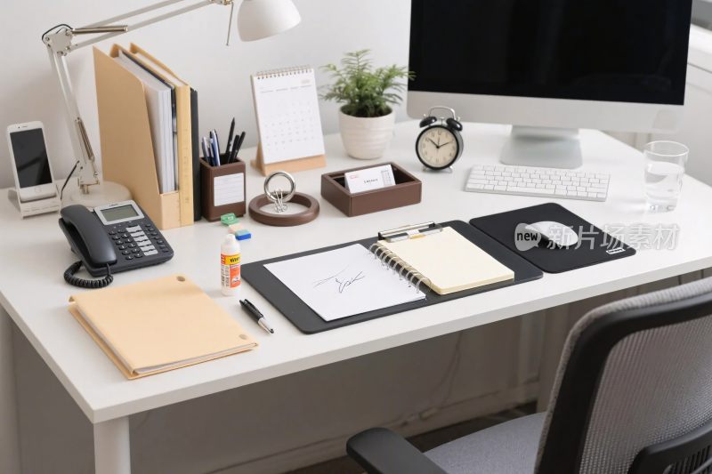 整洁办公桌面场景