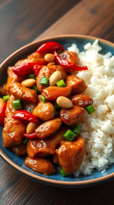 香辣鸡丁盖浇饭