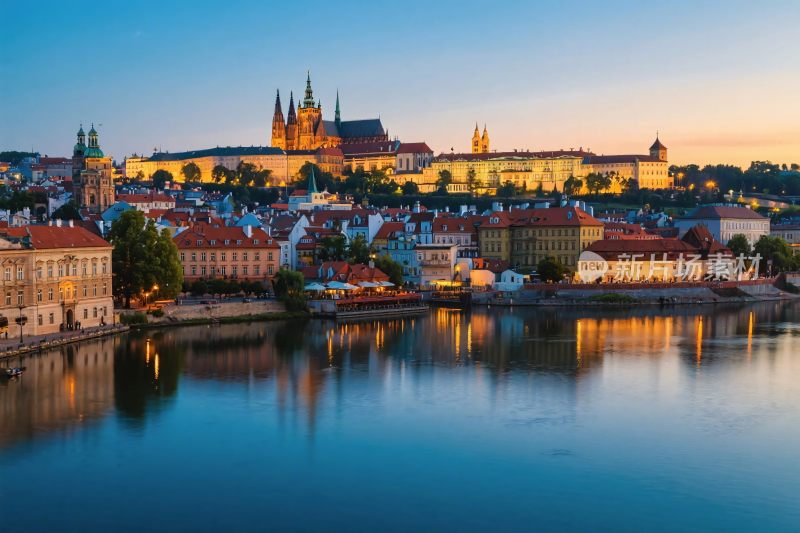 布拉格伏尔塔瓦河风景