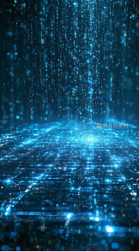 数字雨中闪烁的未来世界