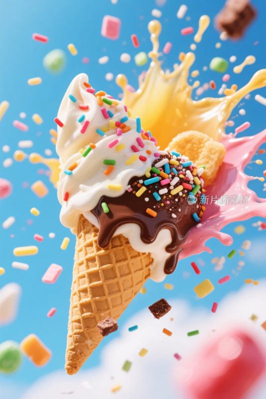 冰淇淋甜筒创意画面