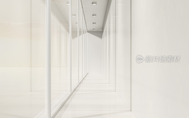 现代建筑走廊 3D渲染
