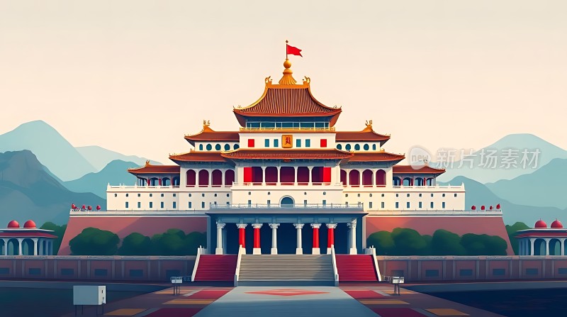 天安门广场上的宏伟建筑