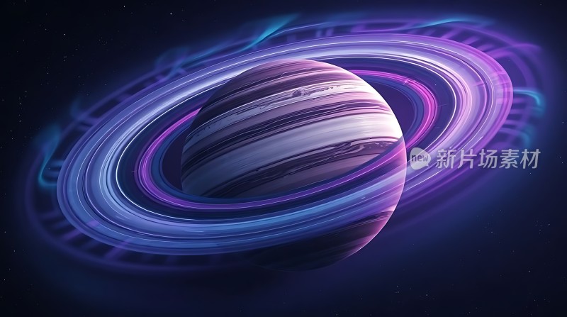 紫色星环环绕神秘星球