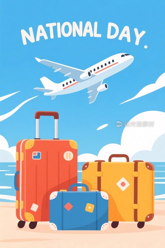 国庆旅行插画